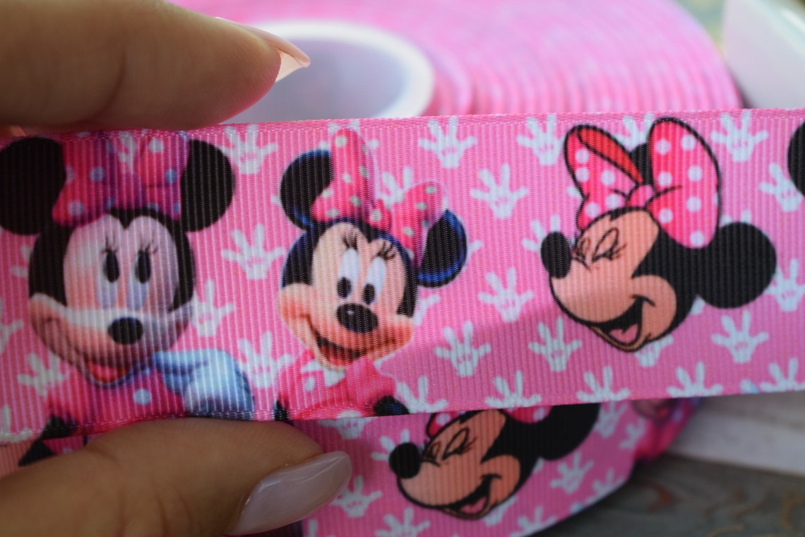 Minnie Mouse Ribbon Minnie Mouse Ribbon Pink Black Girl | Etsy