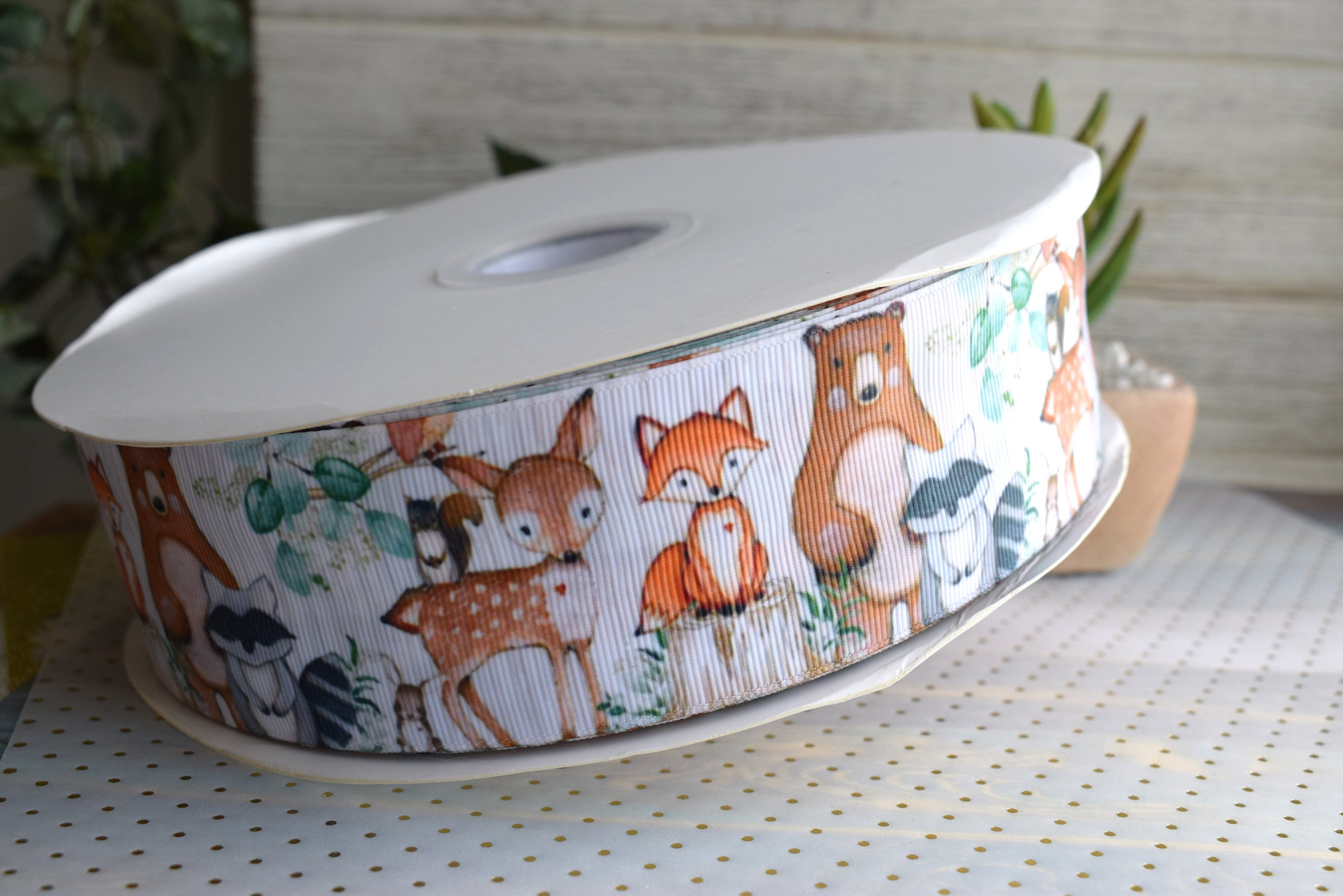 Woodland Animal Ribbon, Fox Bear Raccoon Diaper Cake Baby Shower ...