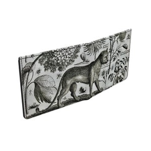 Hecho a mano en Londres Cartera de cuero de napa del viejo mundo enciclopédica de historia natural de cuero con clase, botánica, historia natural, flora de fauna