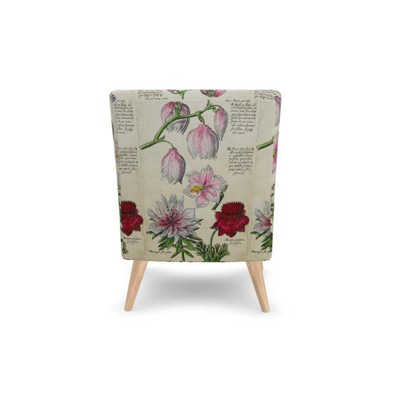 Exquisite Designer Pink Floral Chair,swedish Streamline Design