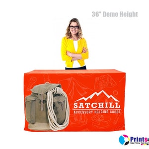 4ft x 36&quot; (Demo Height) Personalized Fitted Table Cover Custom Printing Trade Show Table Cover Banner Printing