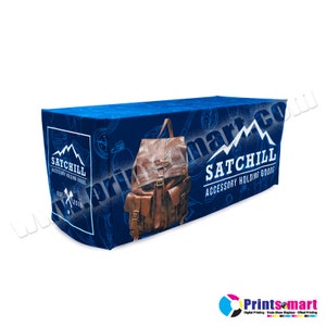 4ft Custom Fitted Table Covers | Custom Full Color Printing Tablecloths, Tradeshow Table Cover, Custom Table Throw for Exhibitions