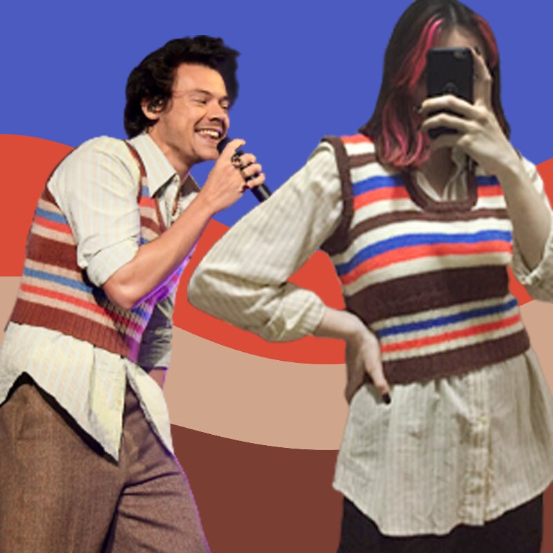 Harry Styles Vintage-looking Striped 