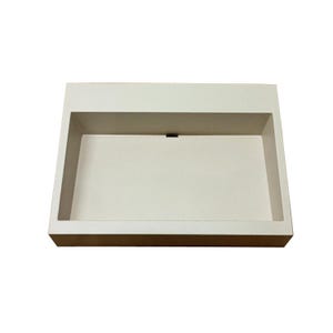 Concrete washbasin - Pooly 75cm x 45cm x 15cm, countertop basin, rectangular concrete basin, gray/white, bathroom basin, custom size basin