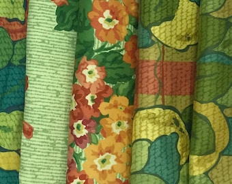 Vintage lot of 5 Designer  Fabric Samples   Can be used for pillows  Sewing, quilting  and small upholstery projects.