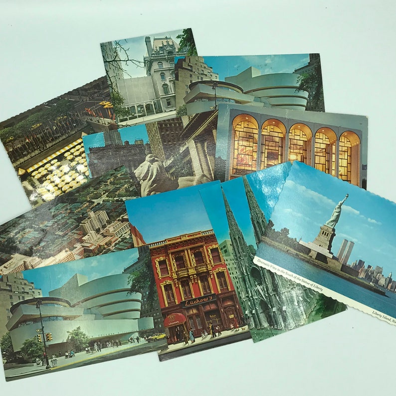 Vintage New York City Postcards Set of 10 from 1960/'s and 70/'s Used and New for Mixed Media Travel and Junk Journals Collage