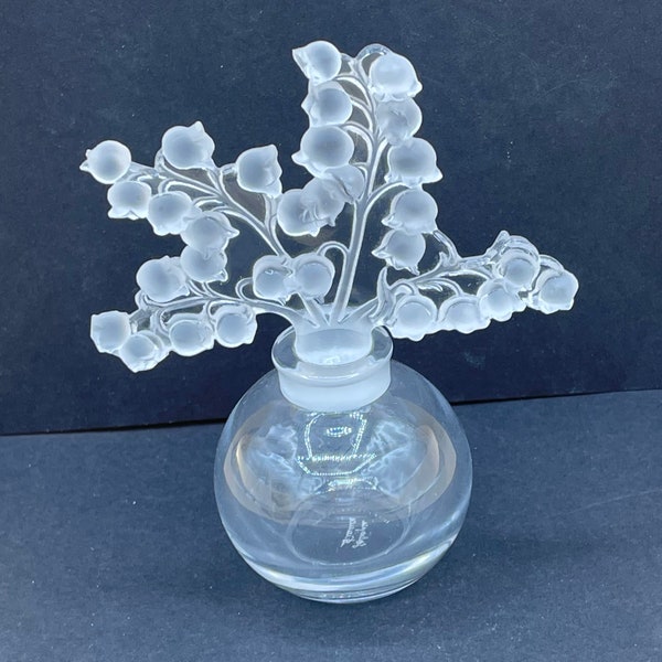 Lalique France Signiert Vintage Französische Kristall Clairefontaine Parfum flasche Lilies of the Valley