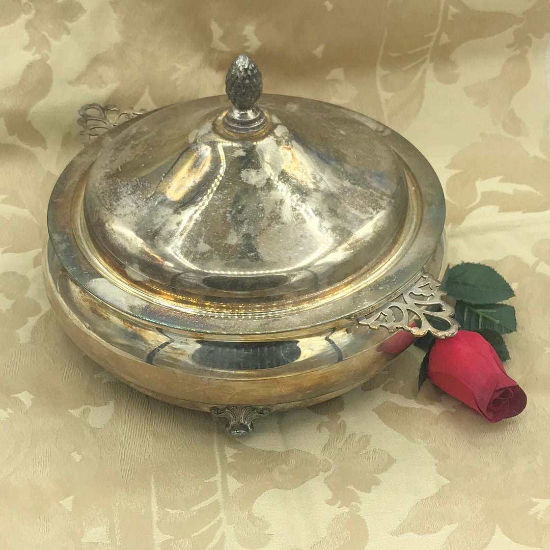 Silver Plate 2 Piece Serving Dish Holder Etsy
