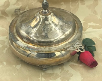 Silberne Platte 2-teilig Servierteller-Halter