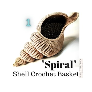 Entire 5 Seashell Basket Collection PDF Crochet Patterns 5 DIY projects for your sea themed home, ocean or beach decor, great gift idea image 2