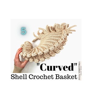 Entire 5 Seashell Basket Collection PDF Crochet Patterns 5 DIY projects for your sea themed home, ocean or beach decor, great gift idea image 6