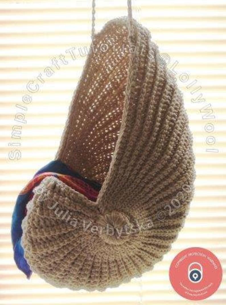 Nautilus Shell Crochet Basket Photo PDF Crochet Pattern, Detailed Photo Tutorial, Simple Crochet Pattern image 4