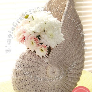 Nautilus Shell Crochet Basket Photo PDF Crochet Pattern, Detailed Photo Tutorial, Simple Crochet Pattern image 8