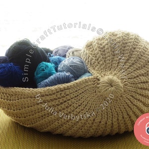 Nautilus Shell Crochet Basket Photo PDF Crochet Pattern, Detailed Photo Tutorial, Simple Crochet Pattern image 6