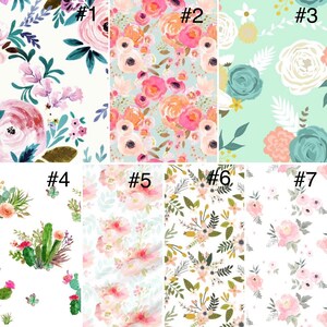 Womens and Girls Floral Print options for Custom Minky Blankets.