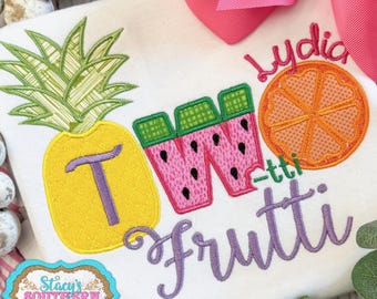 Two-tti Frutti Birthday Shirt, Second Birthday Shirt, Cute Second Birthday Shirt Theme, Cute Girl&#39;s Birthday