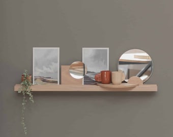 Shelf in solid chestnut wood Méga-Poses - 80 cm. Handmade in France