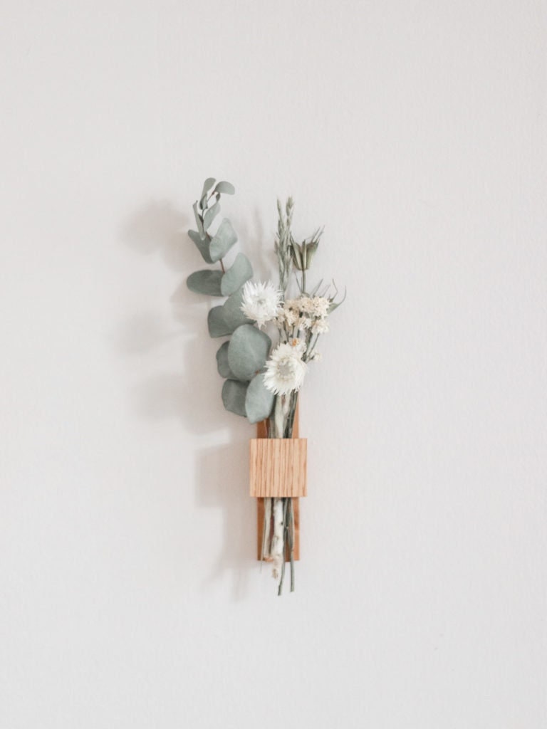 Hirondelle Fleurie Fleurs Séchées. Soliflore Mural en Châtaignier. Fait Main Normandie Par Gllu