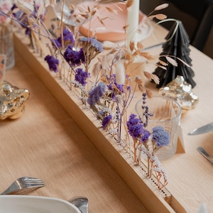 Wooden stand with dried flowers made in Normandy