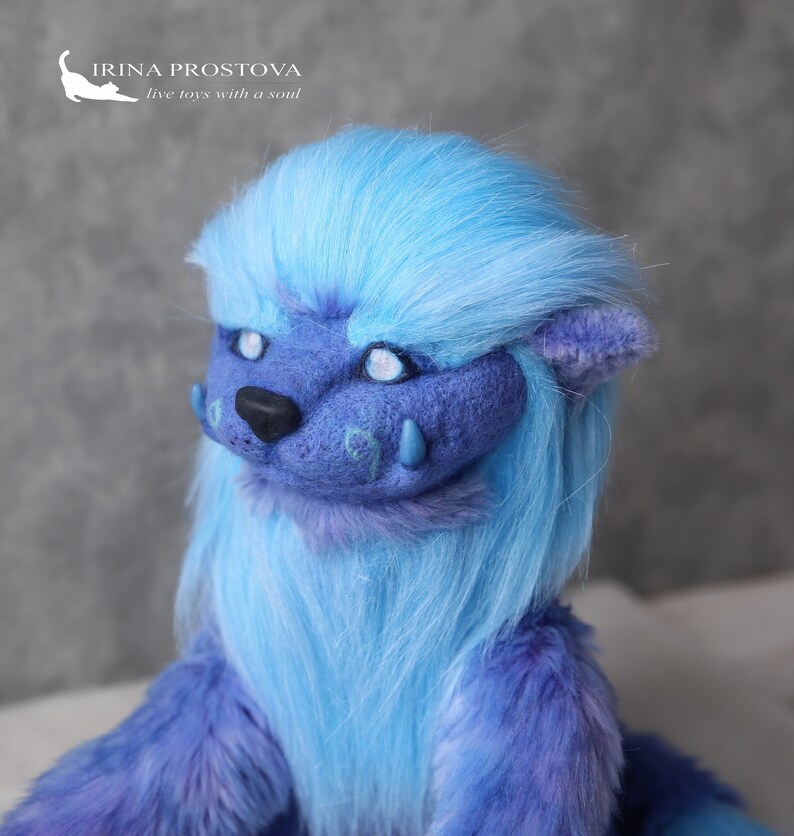 Poseable toy Blue Yeti ADOPTED Yeti plush toy Fairy tale | Etsy