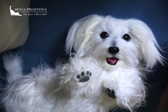 stuffed maltese dog