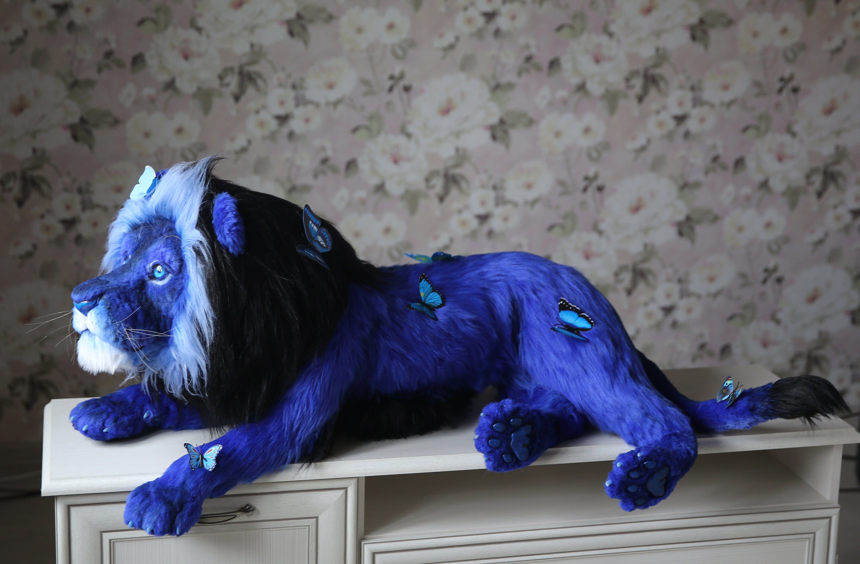 Lion toy FOR EXAMPLE for order Plush toy Blue lion Etsy