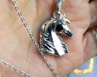 horse pendant,sterling silver,Gift for a horse lover,horse racing,lucky horse necklace,jewelry pendant for rider,equestrian,Horseback Riding