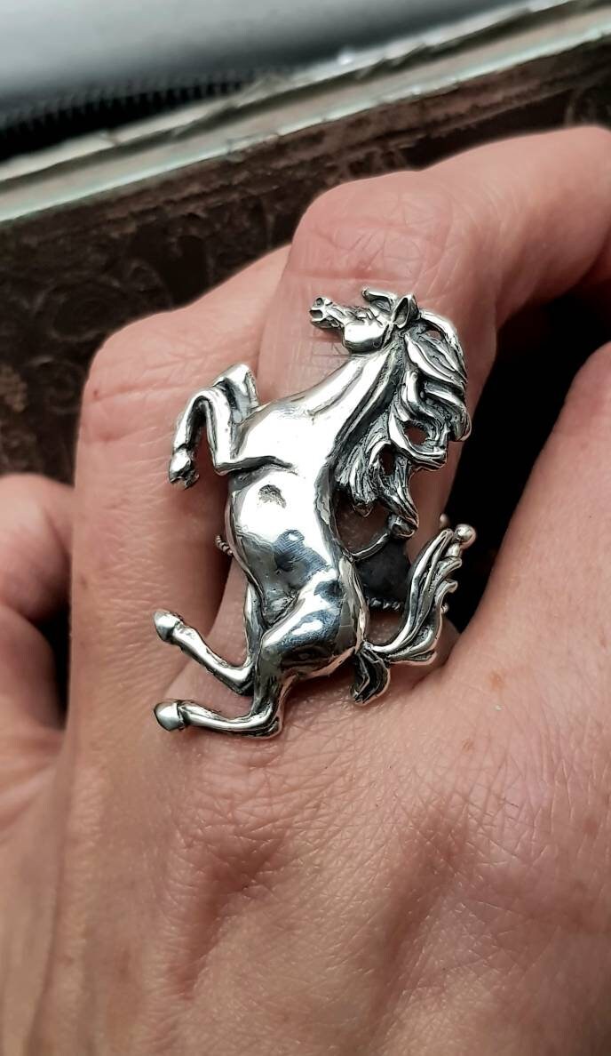 Horse Ring in 925 Sterling Silver - Etsy Horse Ring in 925 Sterling Silver - Etsy