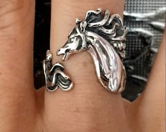 Horse ring Sterling silver,gift for horsewoman,horse racing,ring horse for women,horse jewelry,animal ring,equestrian,Horseback Riding