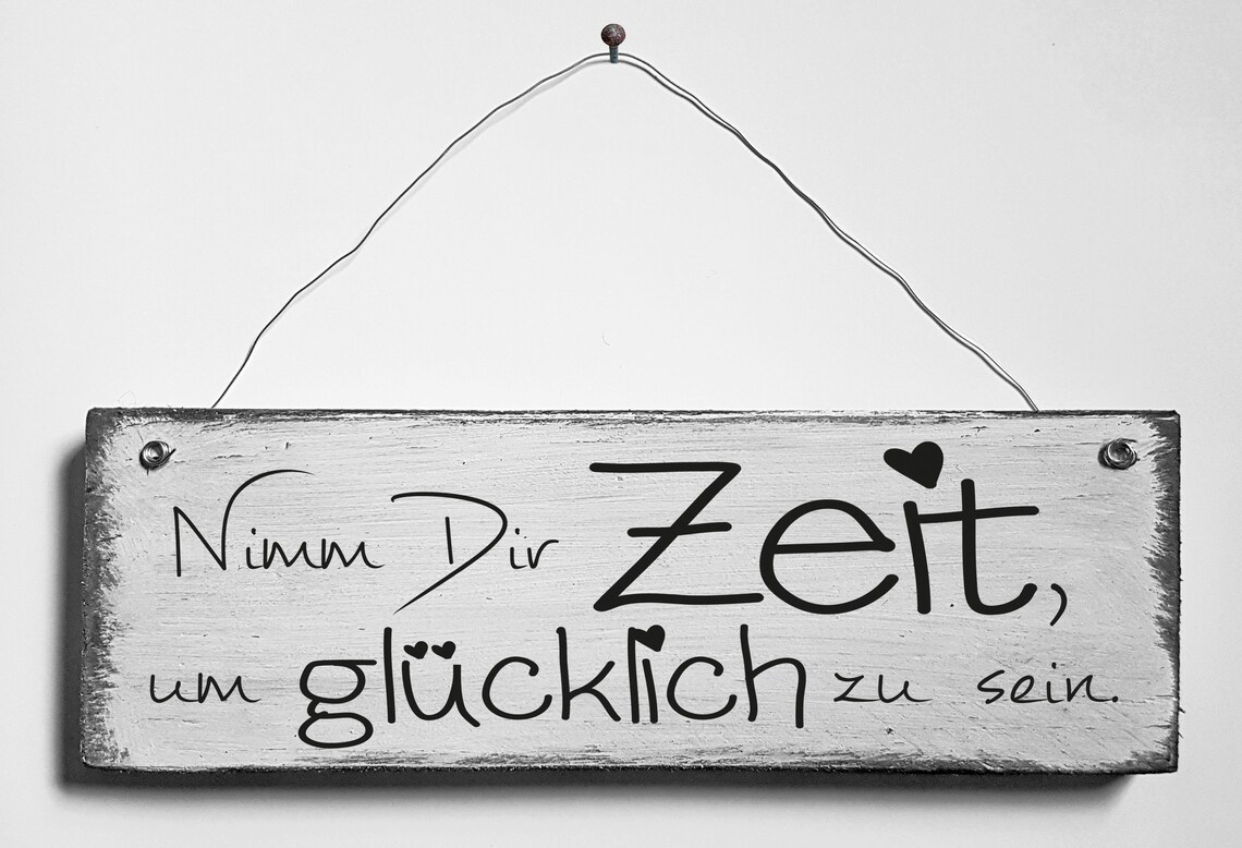 Nimm Dir Zeit Glück Deko Türschild Retro Shabby Style Etsy.de