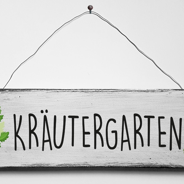 Kräutergarten Türschild Retro Shabby Style Handarbeit Handgemacht