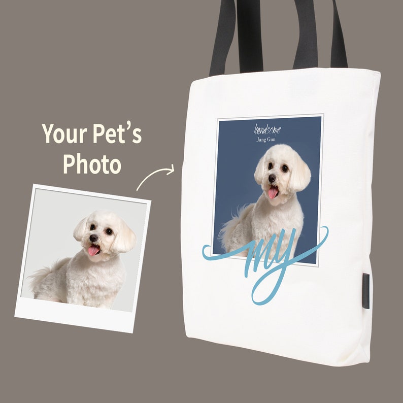Pet Lover Special Gift Custom Pet Tote Personalized Pet Bag Pet Print Bag Gift for her. Pet Loss and Memorial Gift