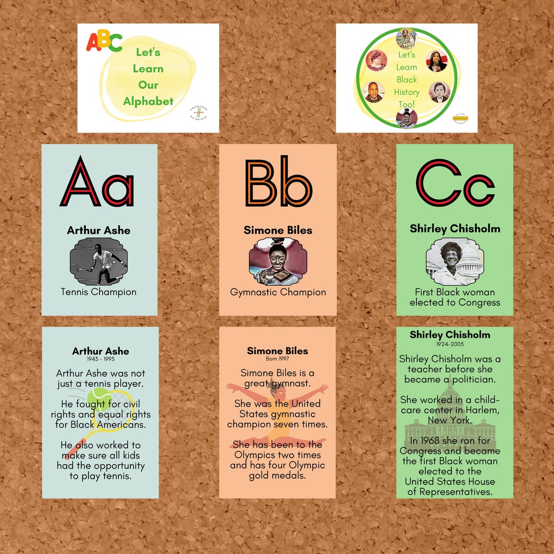 Black History Flash Cards, ABC Flash Cards, Printable Flash Cards