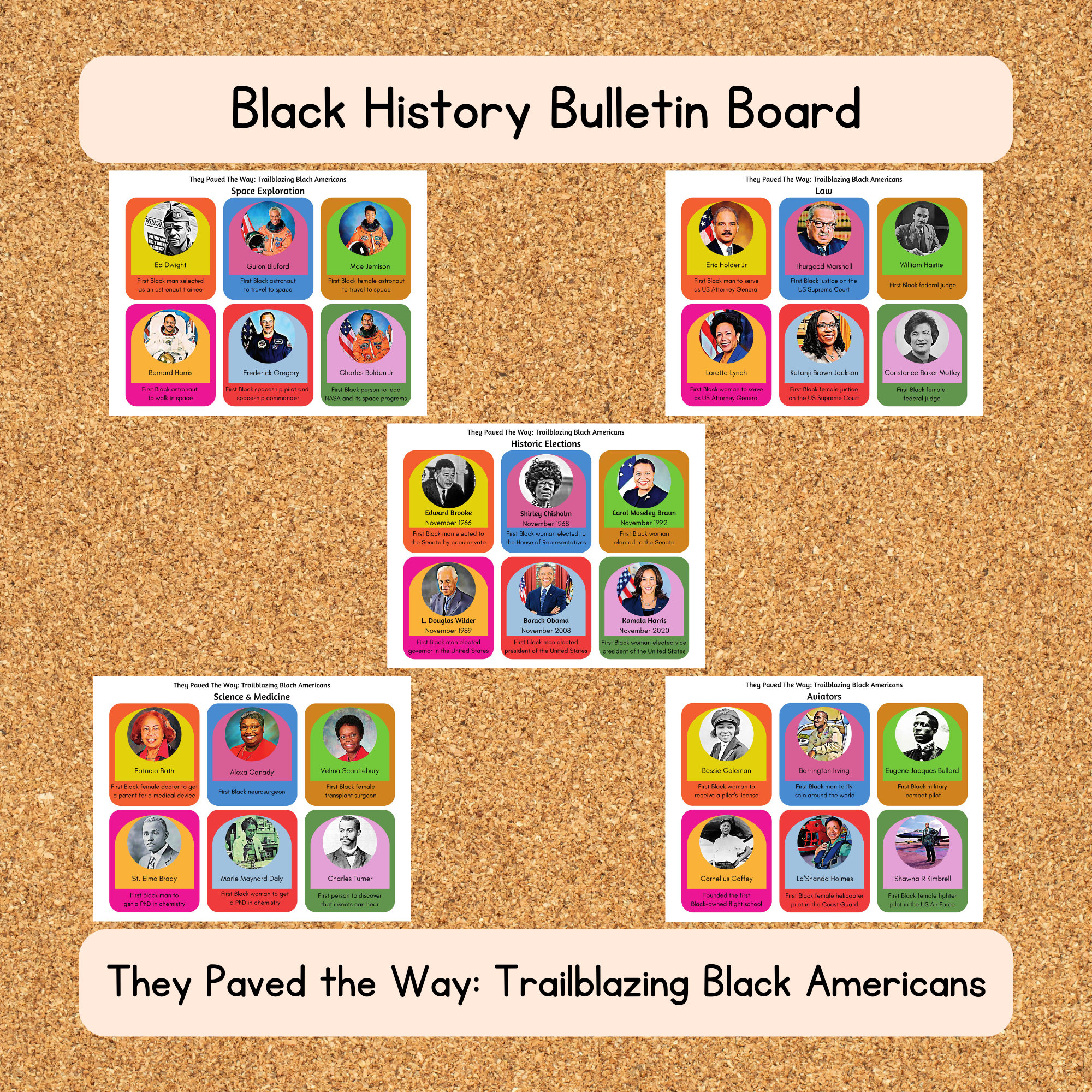 Famous African Americans Printable, Bulletin Board Printable, Black ...