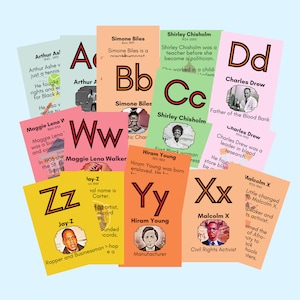 ABC Flash Cards, Black History Flash Cards, ABC Flash Cards, Printable Flash Cards, Alphabet Flash Cards