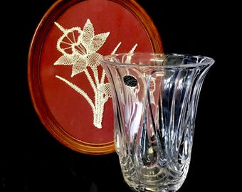 レリーフ曲線が施された Luxval Val St Lambert クリスタルの