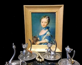 vintage Ringhalter Schwan Katzen versilbert