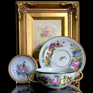 Vintage floral cup hand painted Sevres style