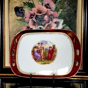 Bohemia porcelain antique romantic large  tray