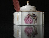Limoges chantilly antique porcelain inkwell. Rare