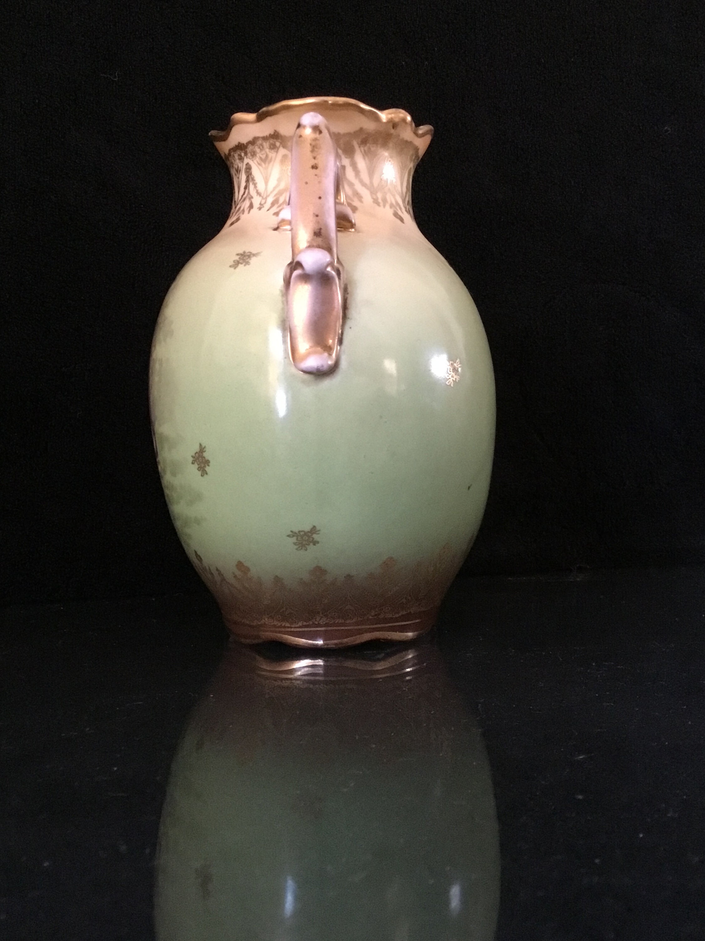 Vienna porcelain antique green vase from 1800s. Signed A.F. Etsy