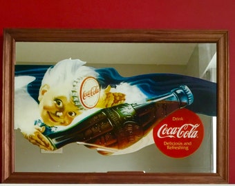 Vintage Wall Mirror Coca-cola Wood Frame for Collectors. - Etsy