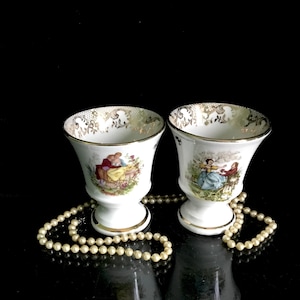 Limoges F D france porcelaine de luxe vintage romantic cup