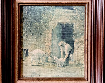 "Leon Engelen ""L'abreuvage des chèvres"" Leinwanddruck."