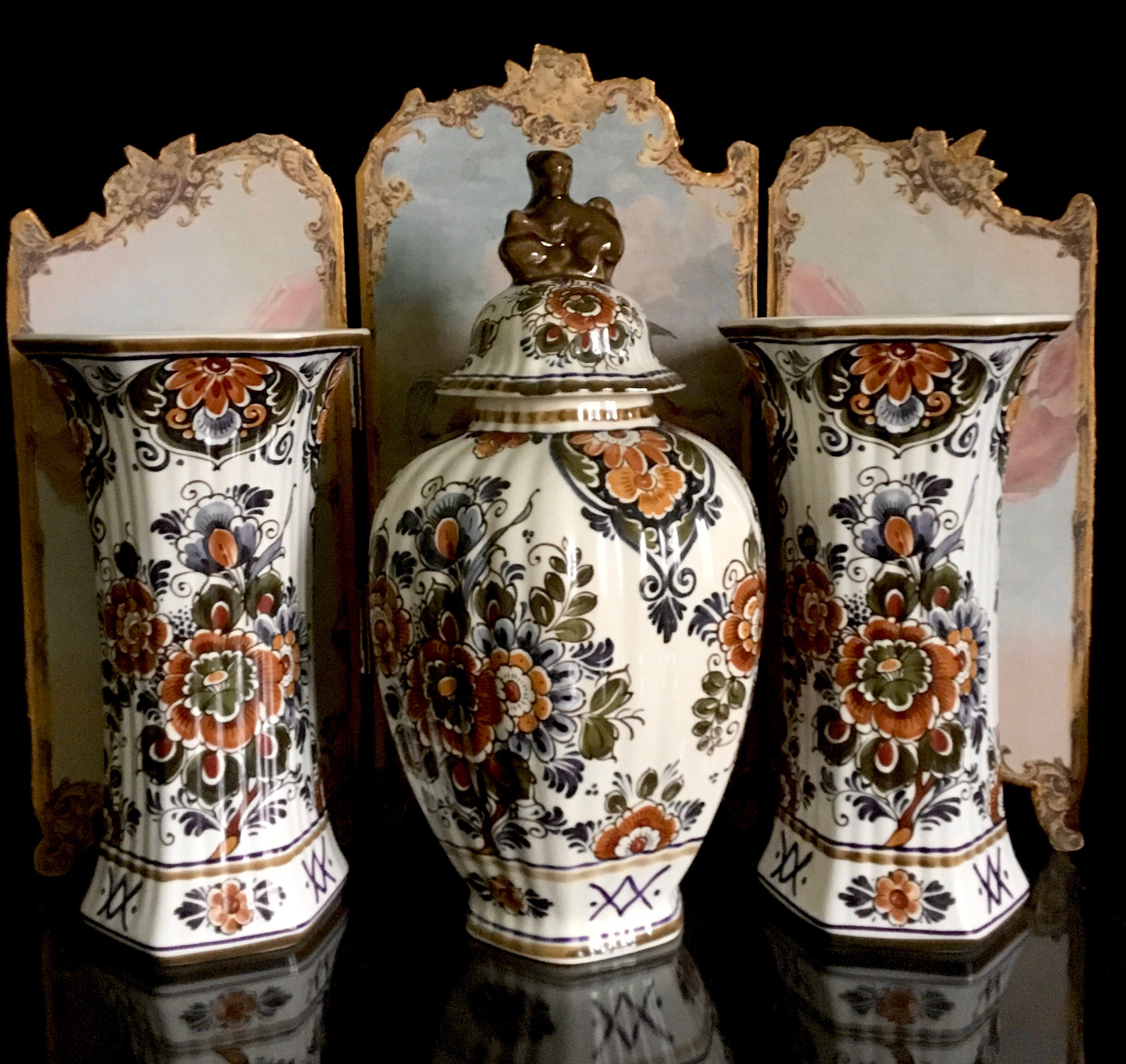 zondaar Hymne Vijftig Vintage Flora Keramiek Delfts Polychrome Porcelain Set Vases - Etsy Finland