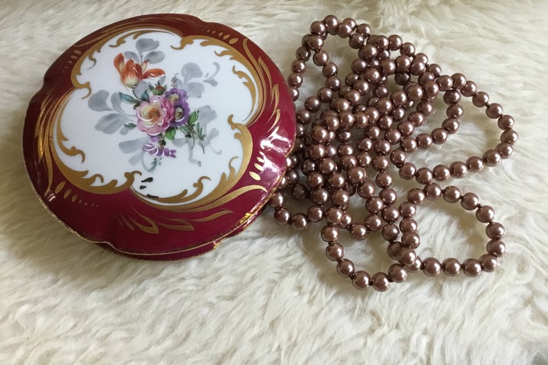 hand made limited edition Limoges Freyry antique floral jewelry box