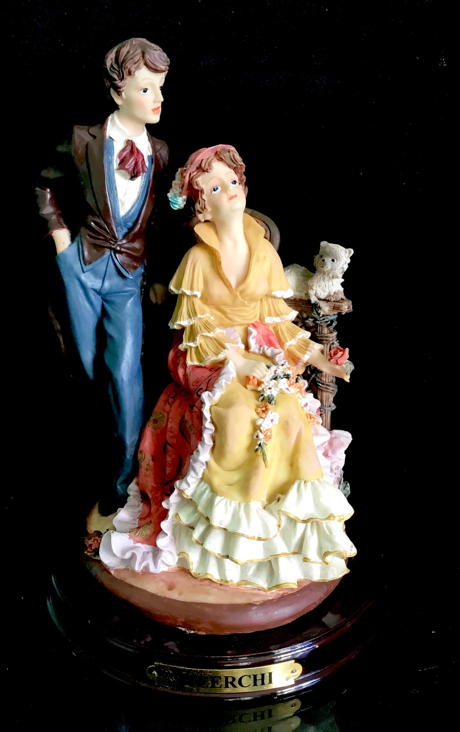 Meerchi French Colonial Couple Figurine and Large Figurine Etsy