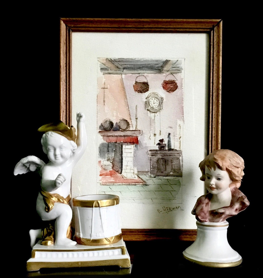 Capodimonte Junge Büste Porzellan / italienisches Porzellan antike