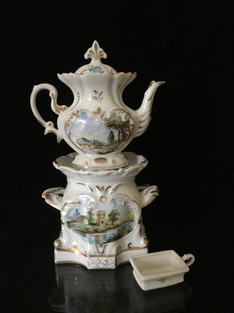 Rare Art Noveau Sevres porcelain antique teapottisani\u00e8re from 1800\u2019s