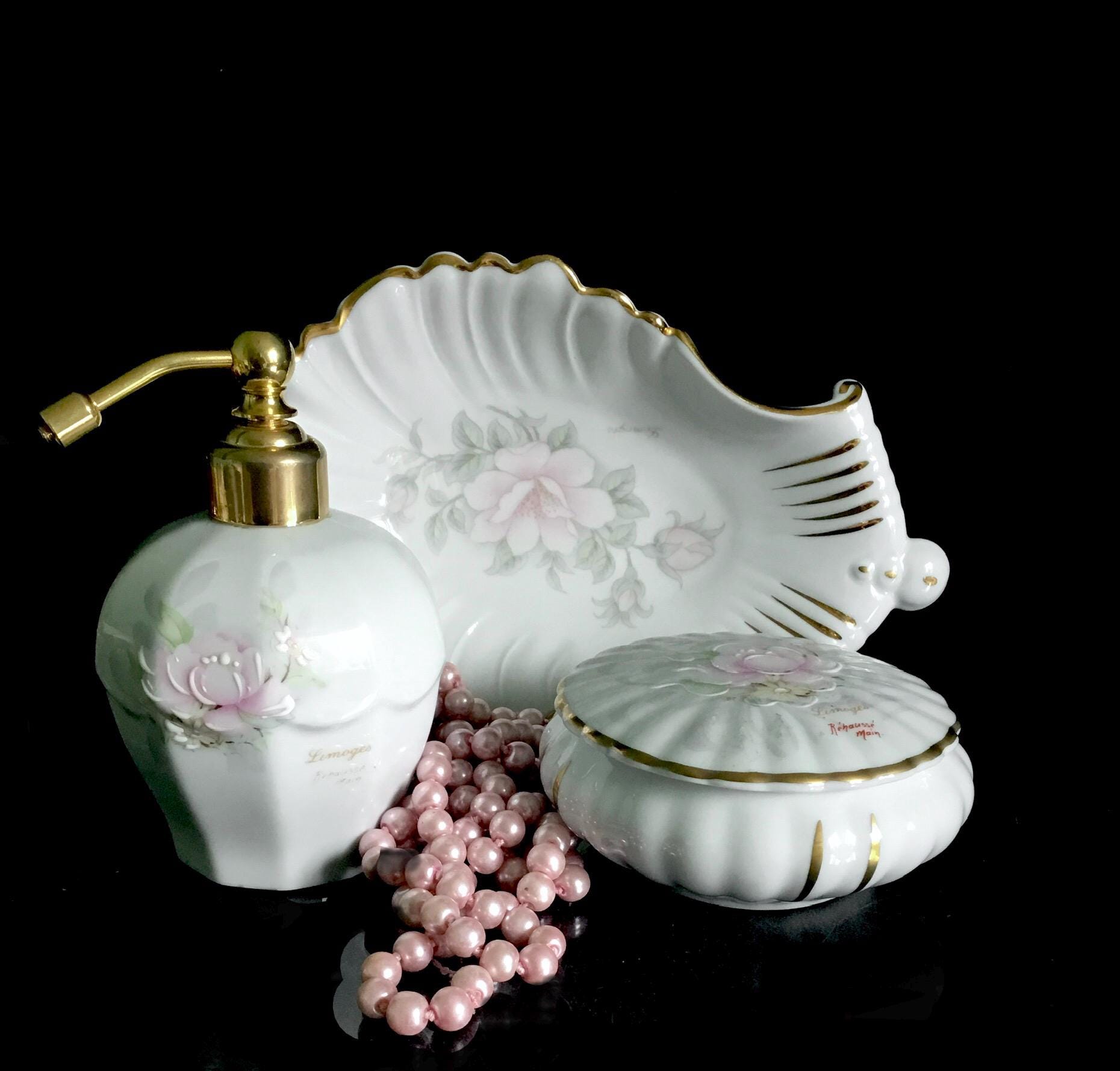 E LIMOGES ボックス　香水瓶 LIMOGES リモージュボックス フランス エナメル ハンドペイント
